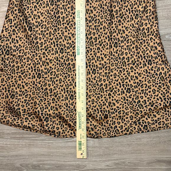 American Eagle Leopard Print Satin Slip Skirt Size Large - Picture 5 of 10